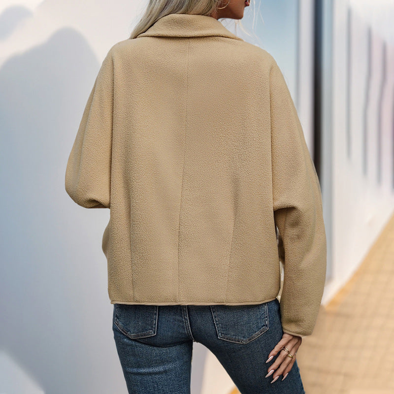 Women's Short Cut Teddy Fleece Jacket with Toggle Closures Chichicherry