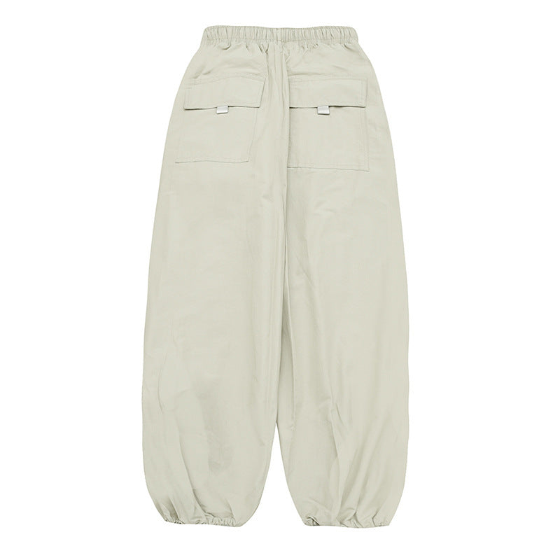Unisex Wide Harem Pants with Drawstring Waistband, Elastic Leg Openings and Oversized Silhouette Chichicherry