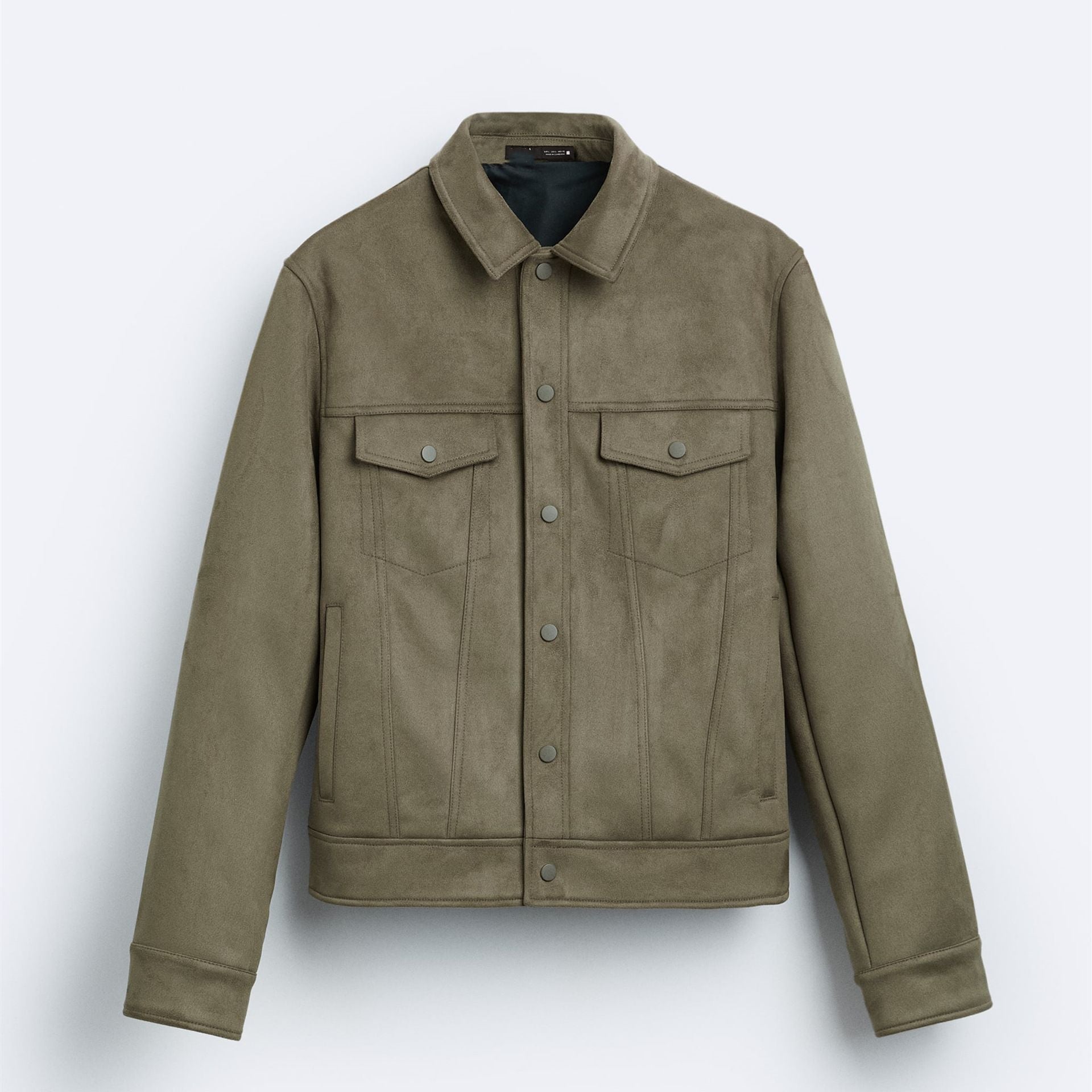 Men's Short Trucker Jacket in Suede Look Chichicherry