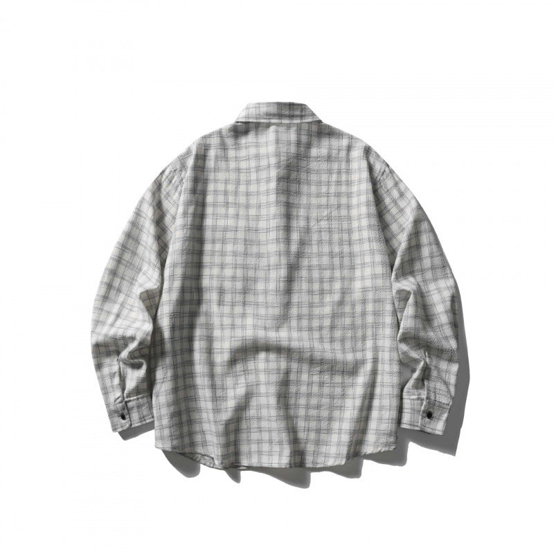 Unisex Oversize-Casual Check Shirt made of soft flannel with patch chest pocket Chichicherry