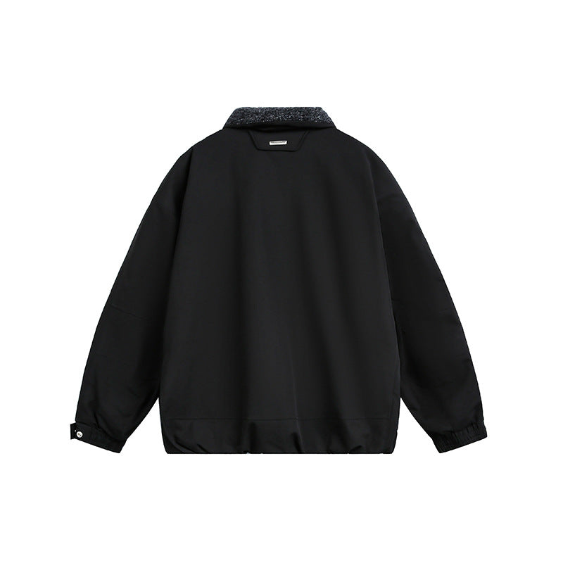 Men's Oversize Quilted Jacket with High Collar and Teddy Lining Chichicherry