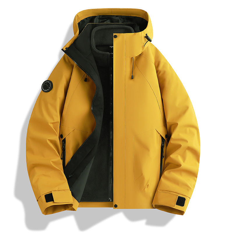 Men's waterproof softshell jacket with hood and fleece lining Chichicherry