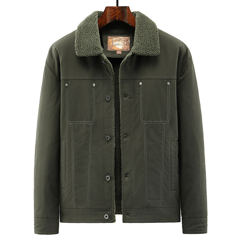 Men's trucker jacket in overshirt style with Sherpa lining and shirt collar Chichicherry
