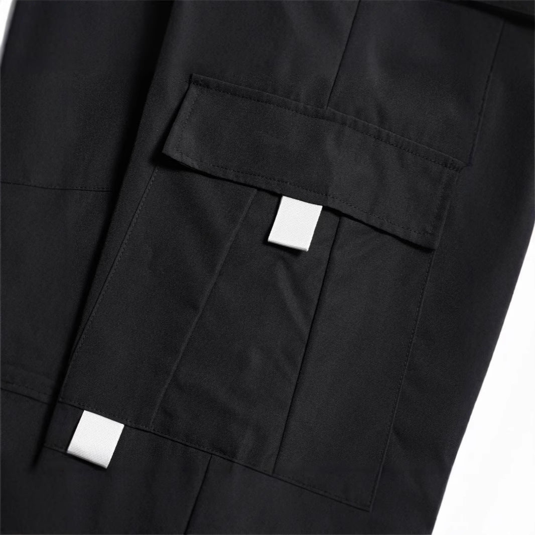 Men's Utility Cargo Pants in Jogger Style with Drawstring Waistband, Elastic Leg Openings & Multiple Pockets Chichicherry