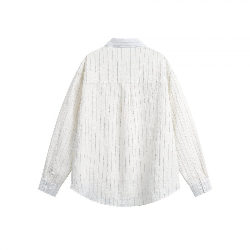 Unisex Oversized Lightweight Long Sleeve Shirt made of Cotton Blend with Chest Pocket Chichicherry