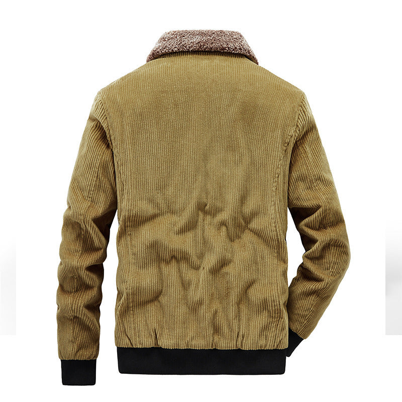 Men's cord field jacket with Sherpa inner lining, stand-up collar and patch pockets Chichicherry