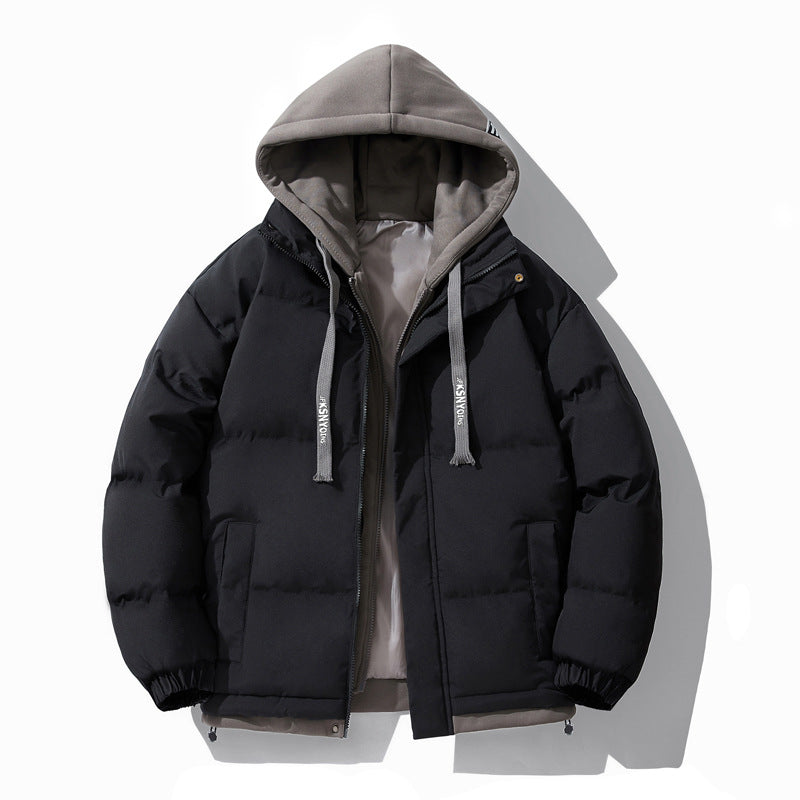 Men's padded quilted jacket with integrated hood layer and windproof outer shell Chichicherry