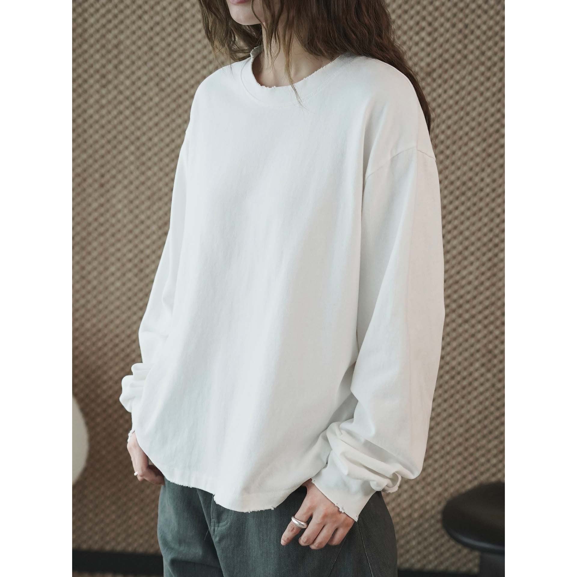 Women's Boxy Sweatshirt with Raw Edge Trim and Dropped Shoulder Chichicherry