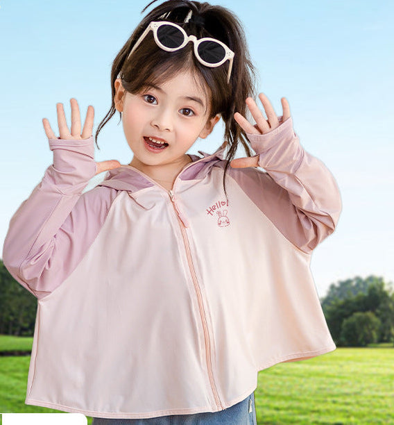 Girl lightweight sun jacket with hood Chichicherry
