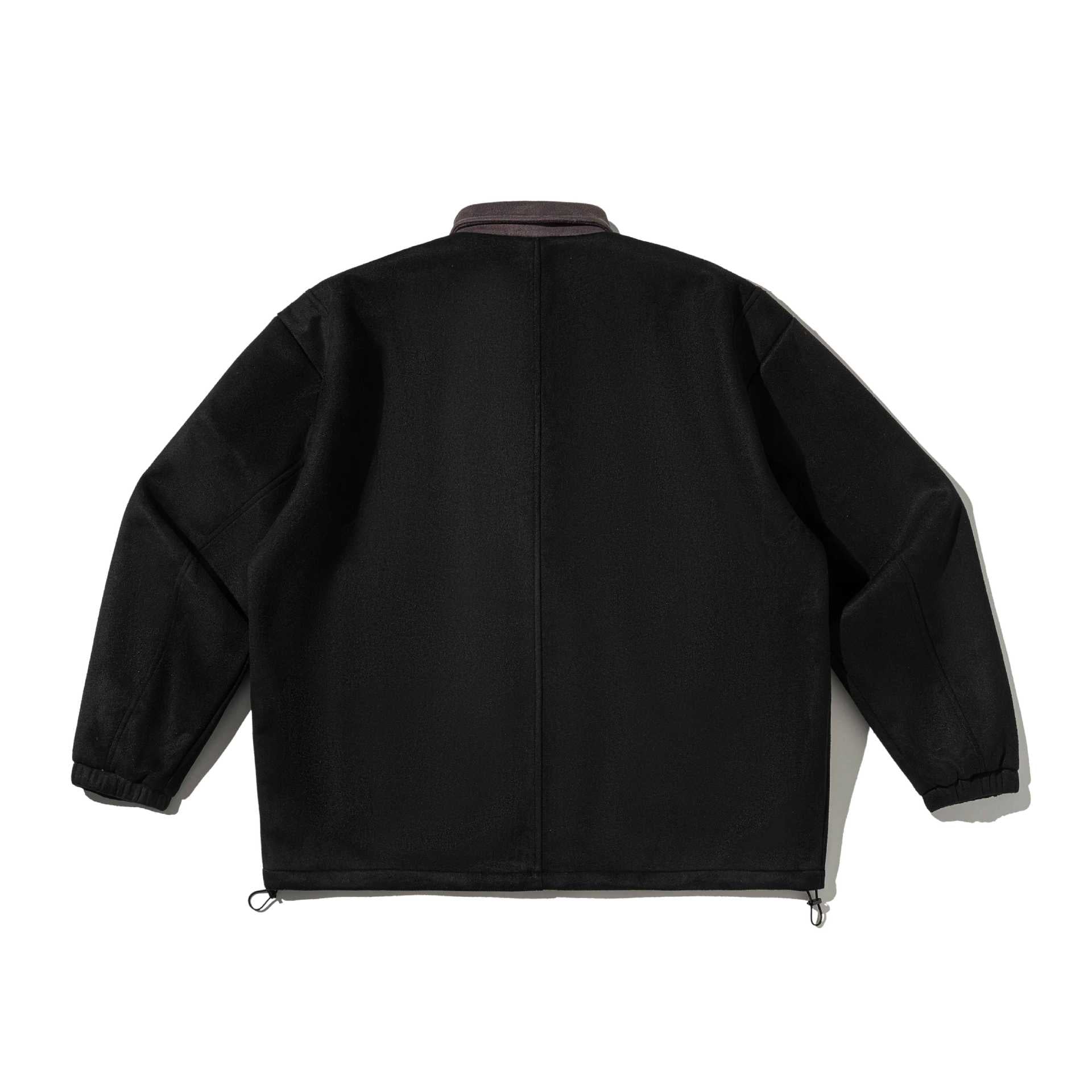 Men's Wool Mix Field Blouson with Cord Collar and Utility Pockets Chichicherry