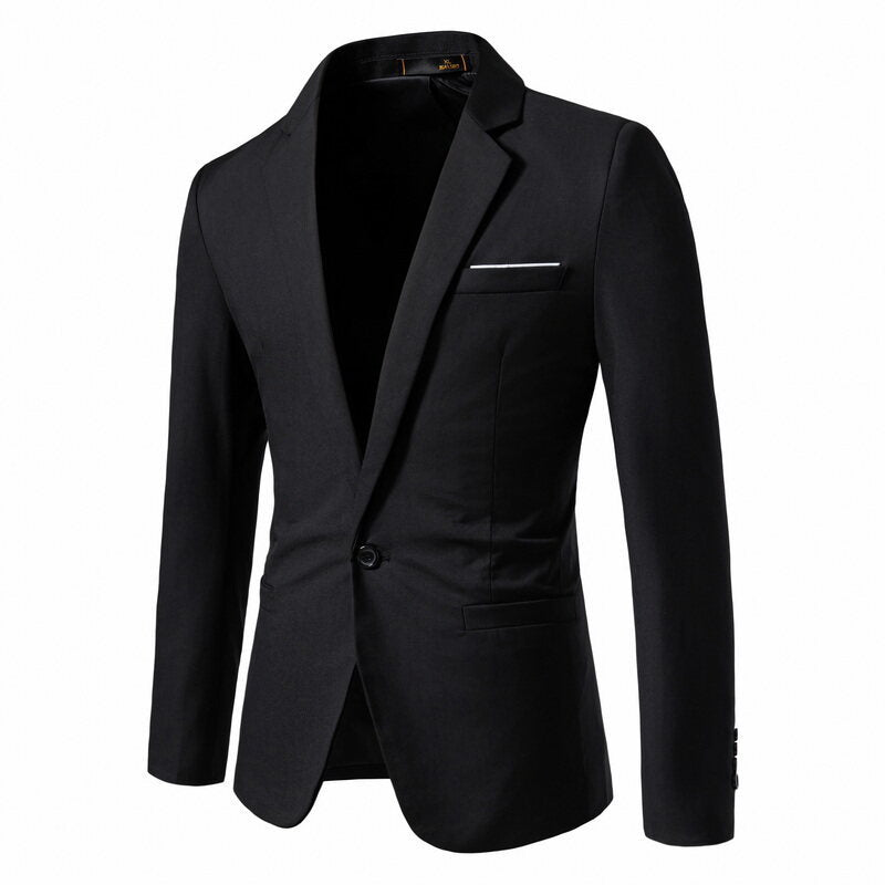 Men's Tailored Single-Button Blazer made of lightweight Cotton-Linen Blend Chichicherry