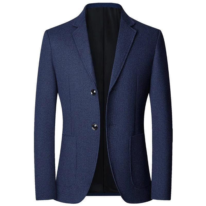 Men's Unstructured Casual Blazer made of Wool Blend with Patch Pockets Chichicherry