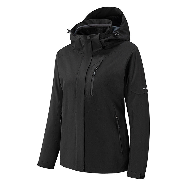 Men's waterproof three-layer softshell outdoor jacket with adjustable hood and welded zippers Chichicherry