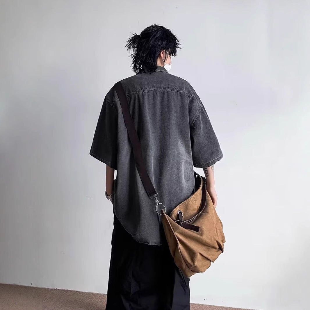 Men's Oversized Vintage Denim Shirt Chichicherry