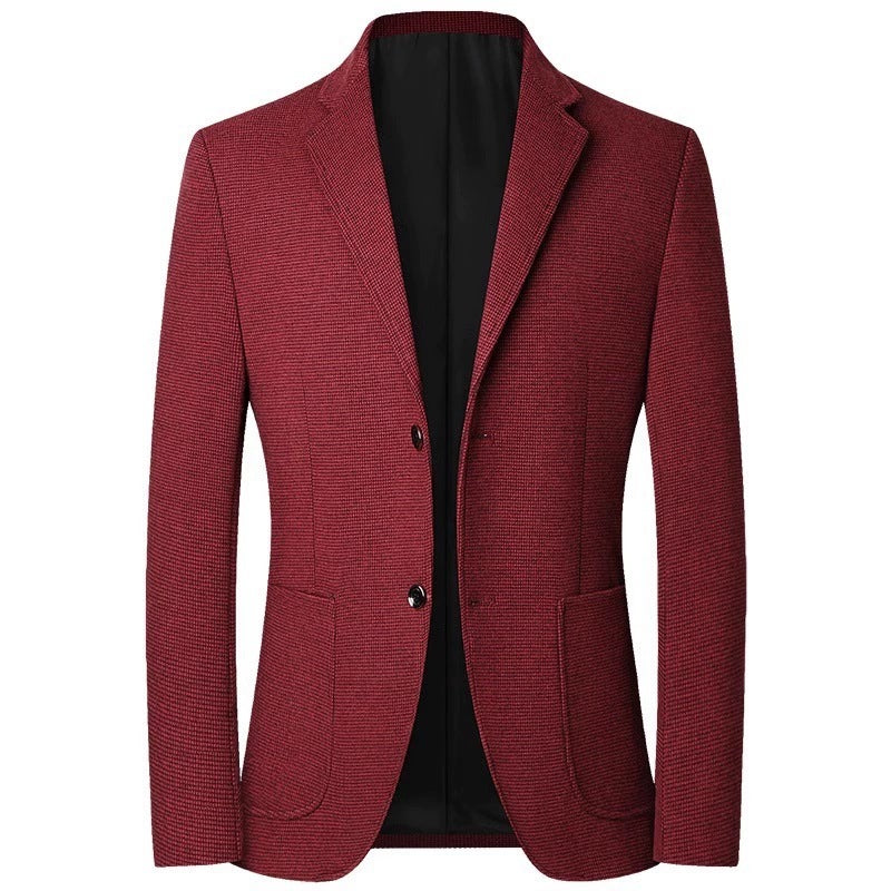 Men's Unstructured Casual Blazer made of Wool Blend with Patch Pockets Chichicherry