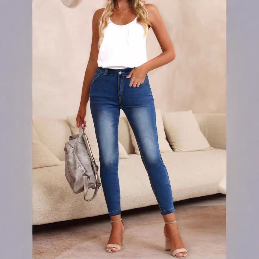 Women's High-Waist Skinny Jeans made of elastic Stretch Denim Chichicherry