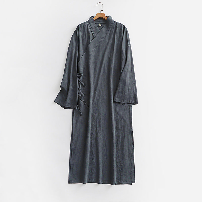 Unisex Longer Kimono Coat with Tie Belt, Loose Fit and Minimalist Silhouette Chichicherry
