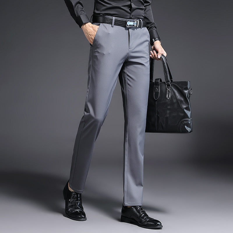 Men's Modern Cut Business Trousers with Crease, Stretch and Easy Care Blend Fabric Chichicherry
