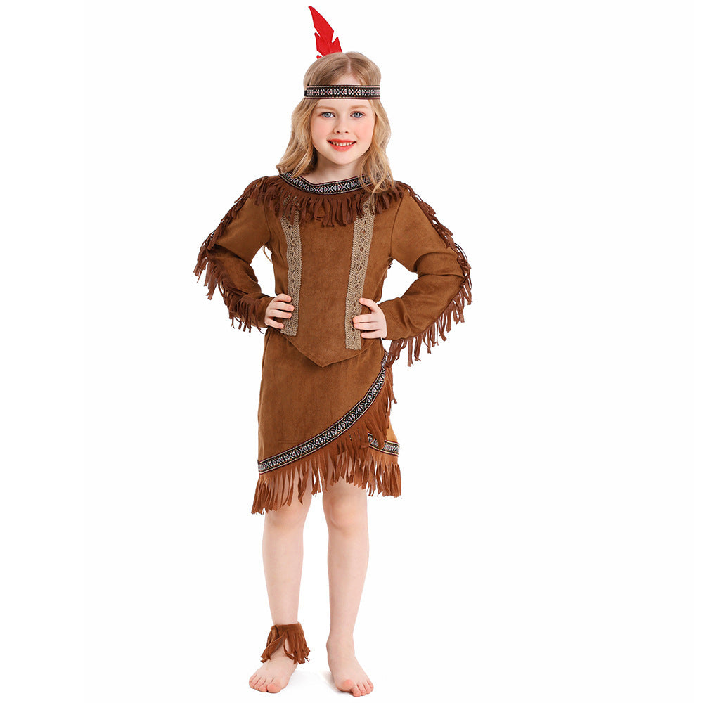 Girl Indian costume with fringes and embellished details Chichicherry