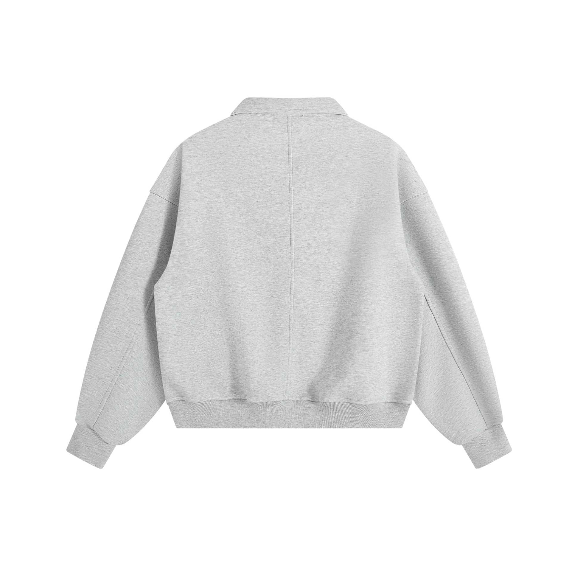 Unisex polo shirt sweatshirt with kent collar, snap button half placket and kangaroo pocket Chichicherry