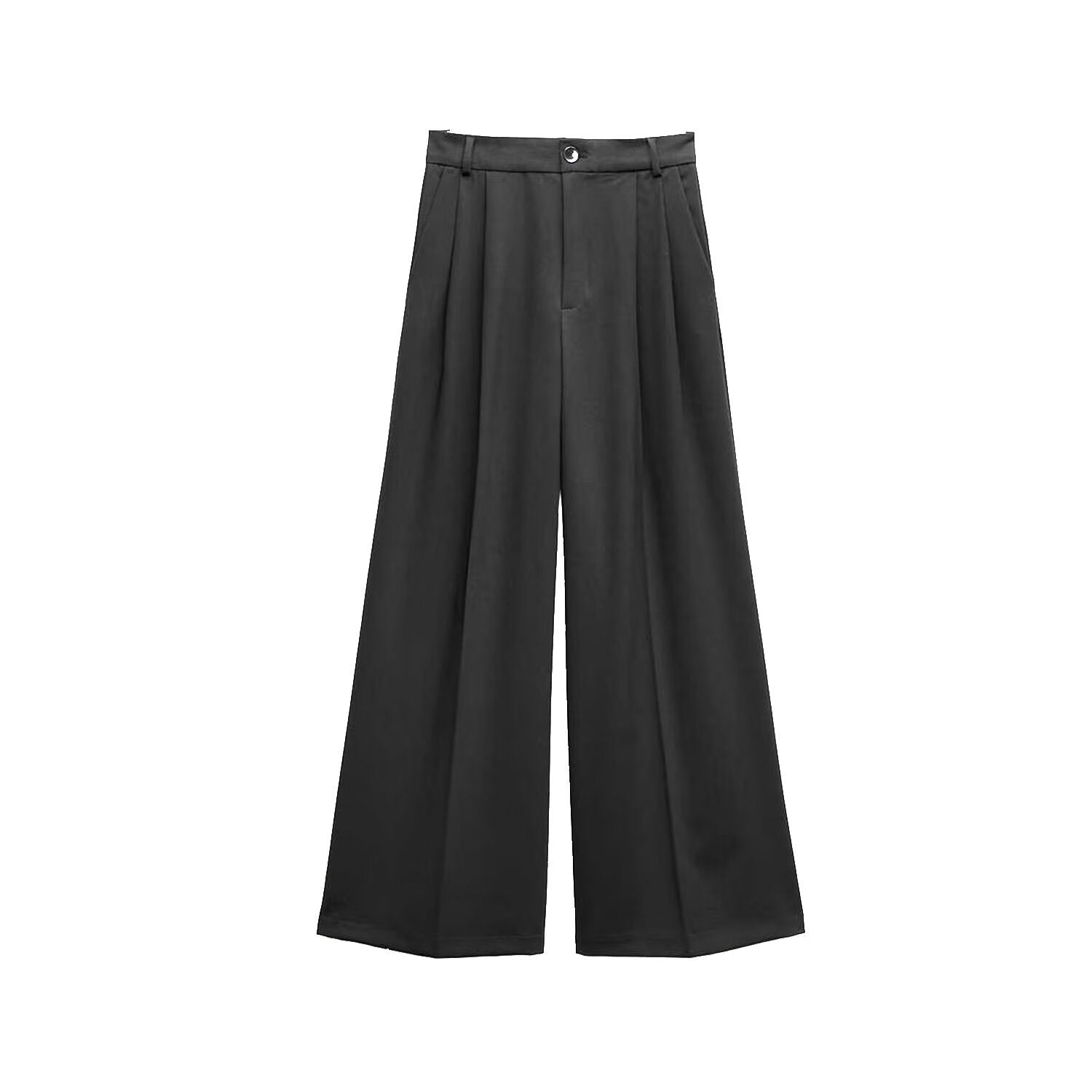 Ladies Wide Pleated Palazzo Trousers with High Waist Chichicherry