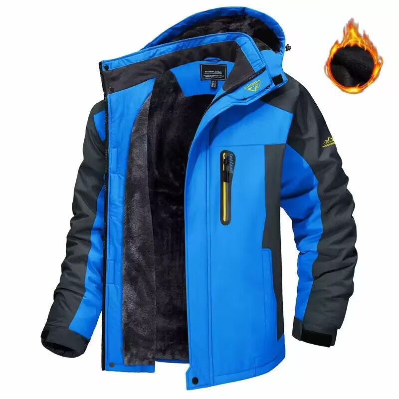 Men's trekking parka with warm teddy lining, detachable hood, and waterproof softshell outer layer Chichicherry