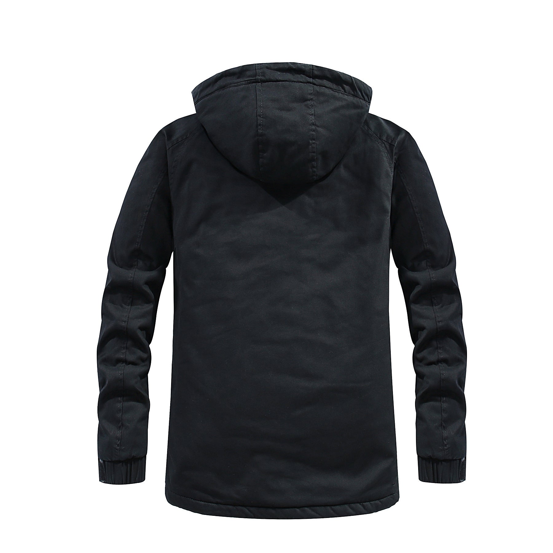 Men's Long Parka in Field Look with Luxurious Faux Fur Lining and Concealed Snap Button Zip Front Chichicherry