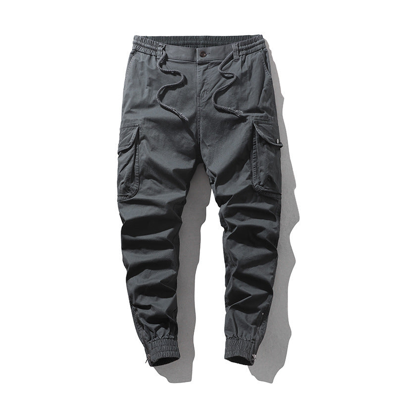 Men's Cargo Jogging Pants with Utility Pockets and Elastic Cuffs Chichicherry