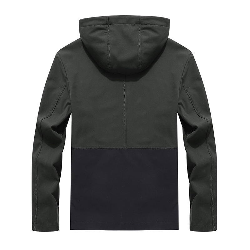 Men's lightweight softshell outdoor jacket with hood, windproof front and functional pockets Chichicherry
