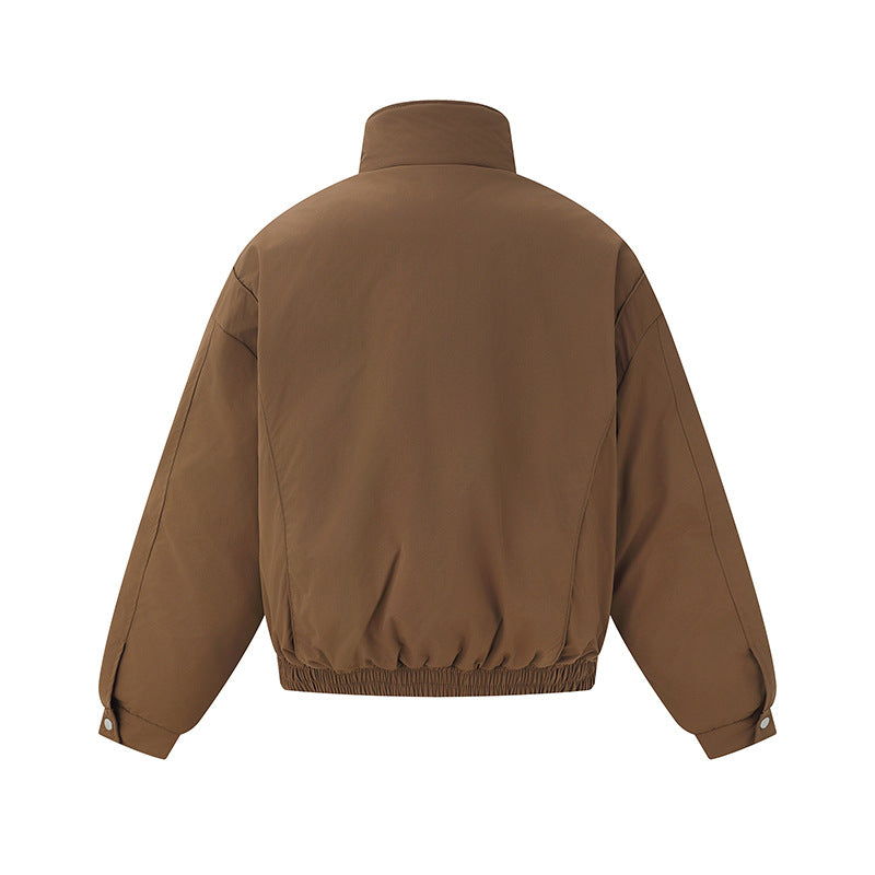 Unisex Boxy Isolation Jacket with High Stand-Up Collar and Teddy Lining Chichicherry