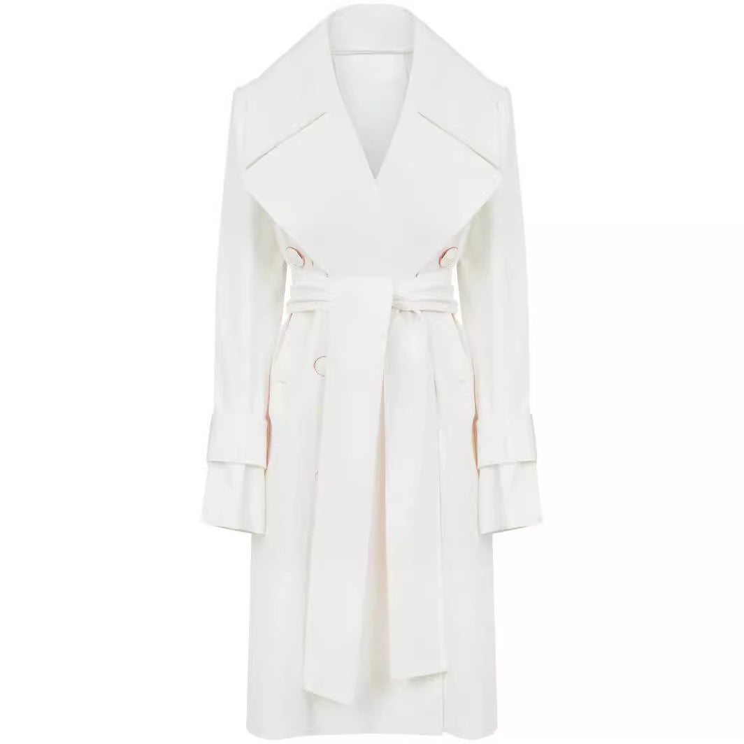 Women's trench coat with wide lapels and waist belt Chichicherry
