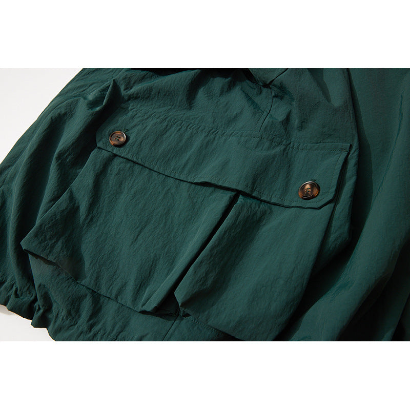 Men's transitional canvas jacket with corduroy collar and checked lining Chichicherry