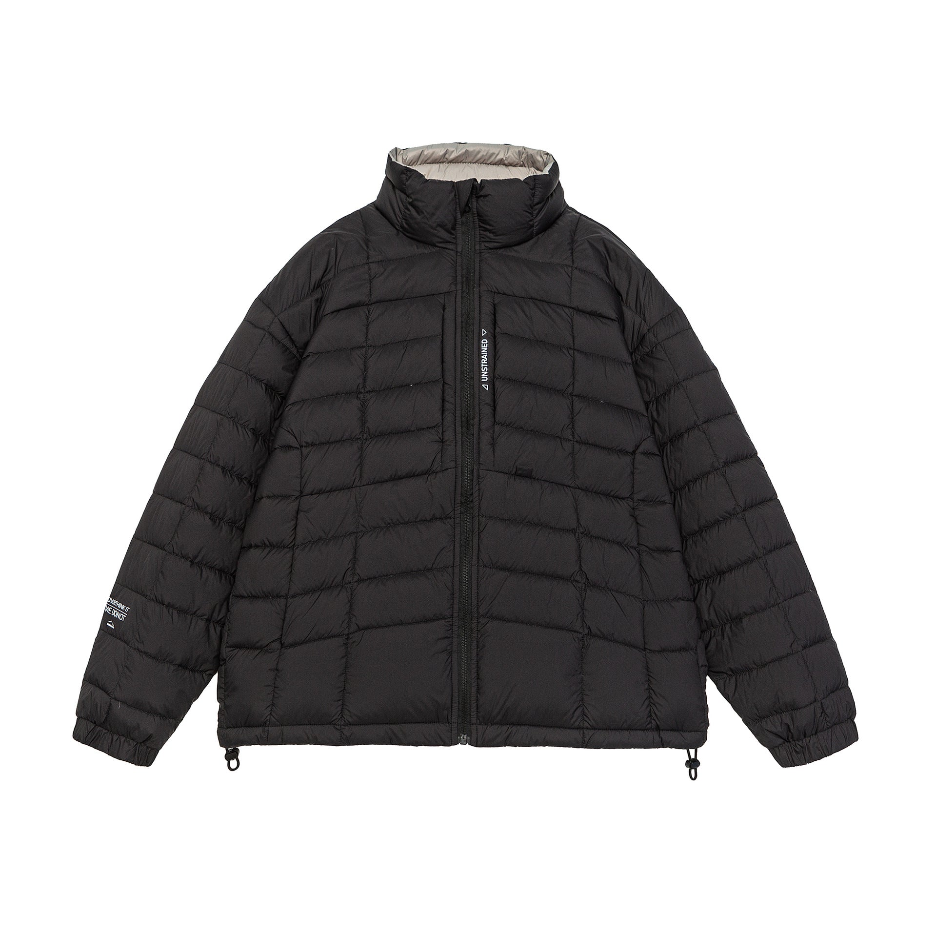 Men's short quilted insulation jacket with high stand-up collar and drawstring hem Chichicherry