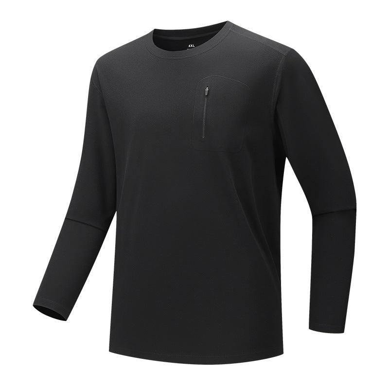 Men's multifunctional long-sleeve tech shirt with chest zip pocket Chichicherry