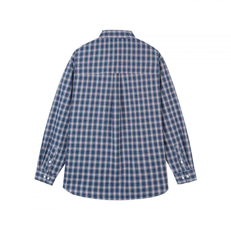 Men's Checked Oversized Shirt in Relaxed Fit with Chest Pocket Chichicherry