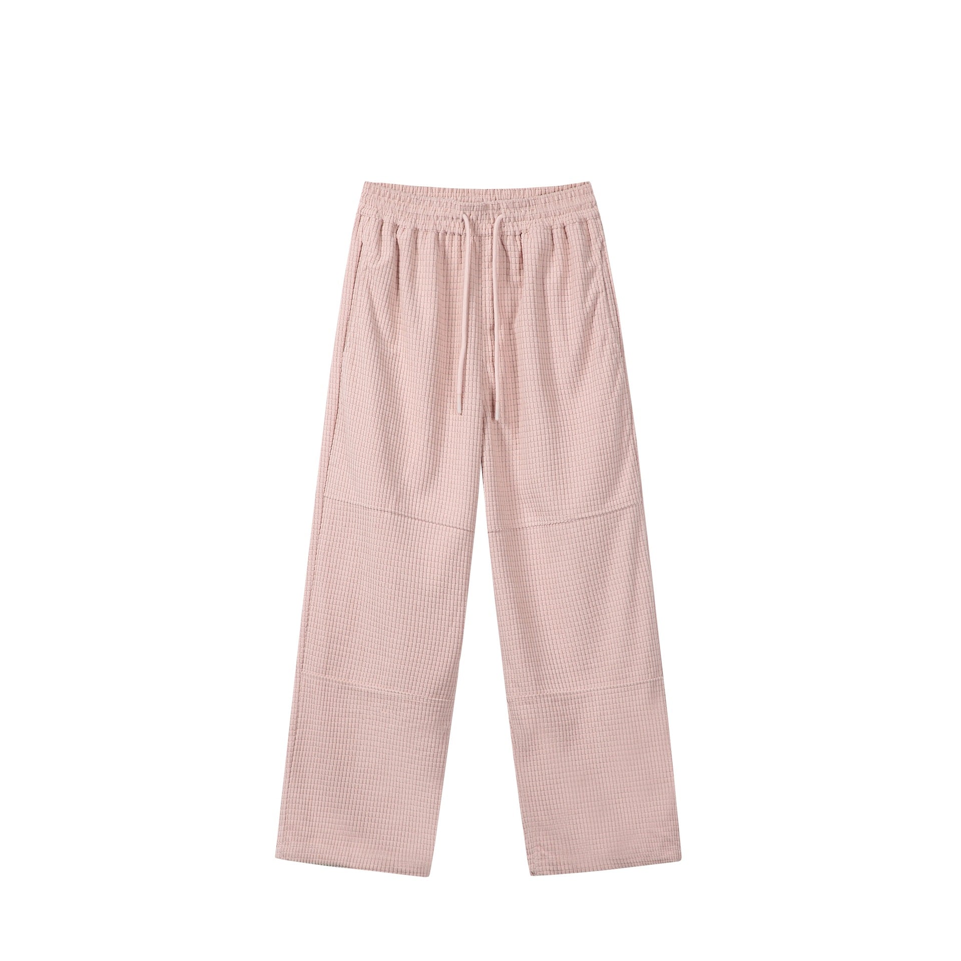 Women's casually cut waffle knit pants with elastic waistband and drawstring Chichicherry