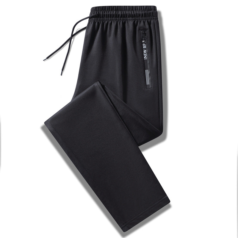 Men's Sporty Training Pants with Elastic Drawstring Waistband, Zipper Pocket, and Smooth Performance Material Chichicherry