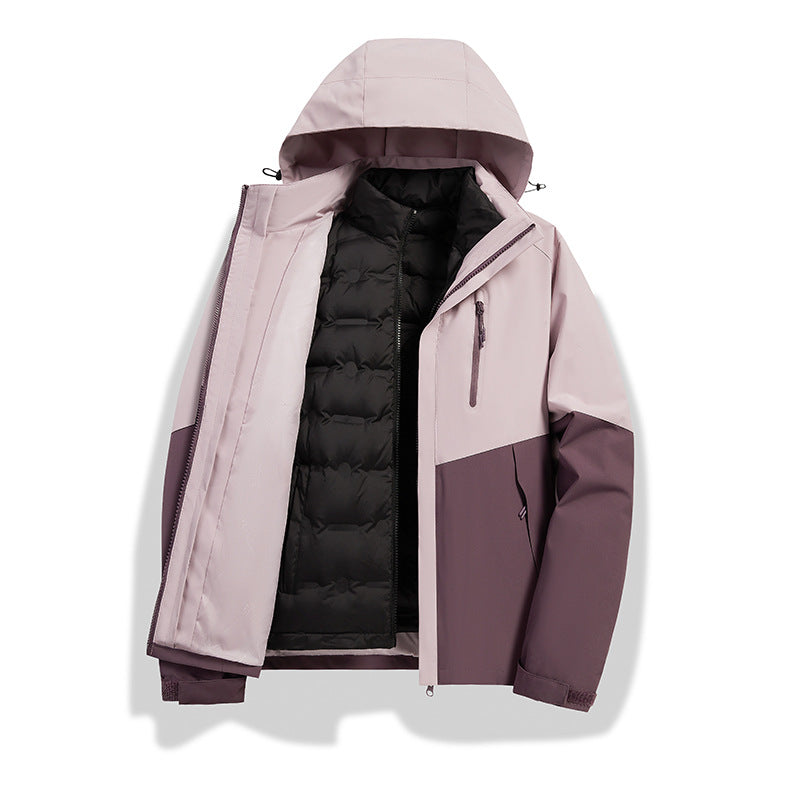 Women's 2-in-1 waterproof winter jacket with removable down inner vest Chichicherry