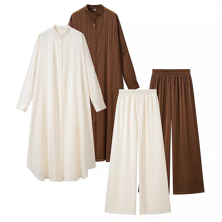 Women’s maxi dress in pleated kaftan style with oversized sleeves and button placket Chichicherry