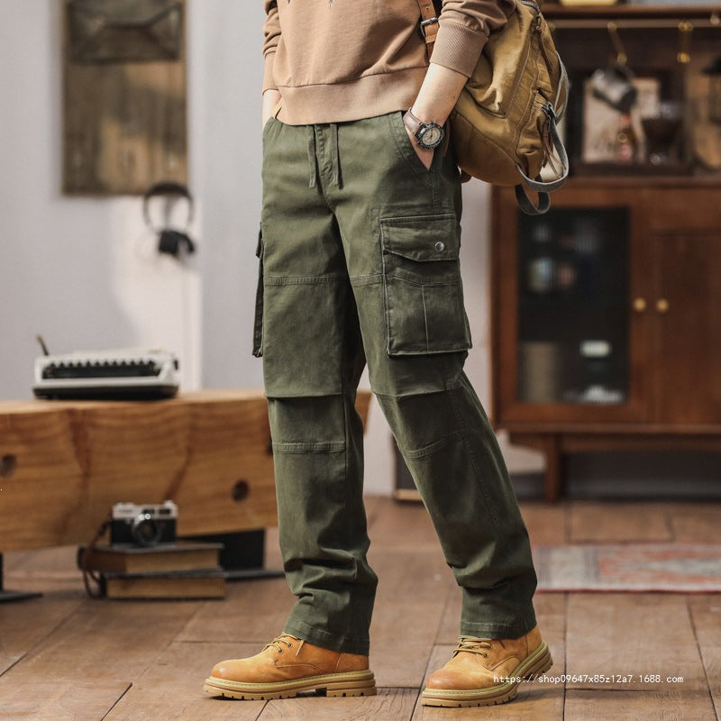Men's Robust Relaxed-Fit Cargo Pants with Reinforced Knees and Multiple Pockets Chichicherry