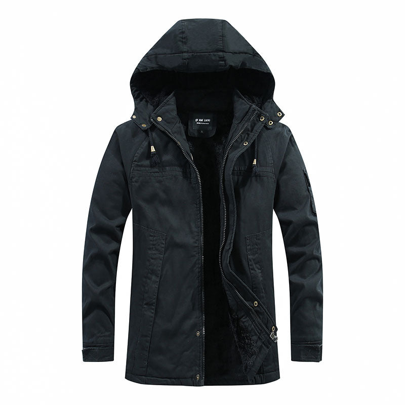 Men's padded parka with teddy fleece lining, hood and utility arm pocket Chichicherry