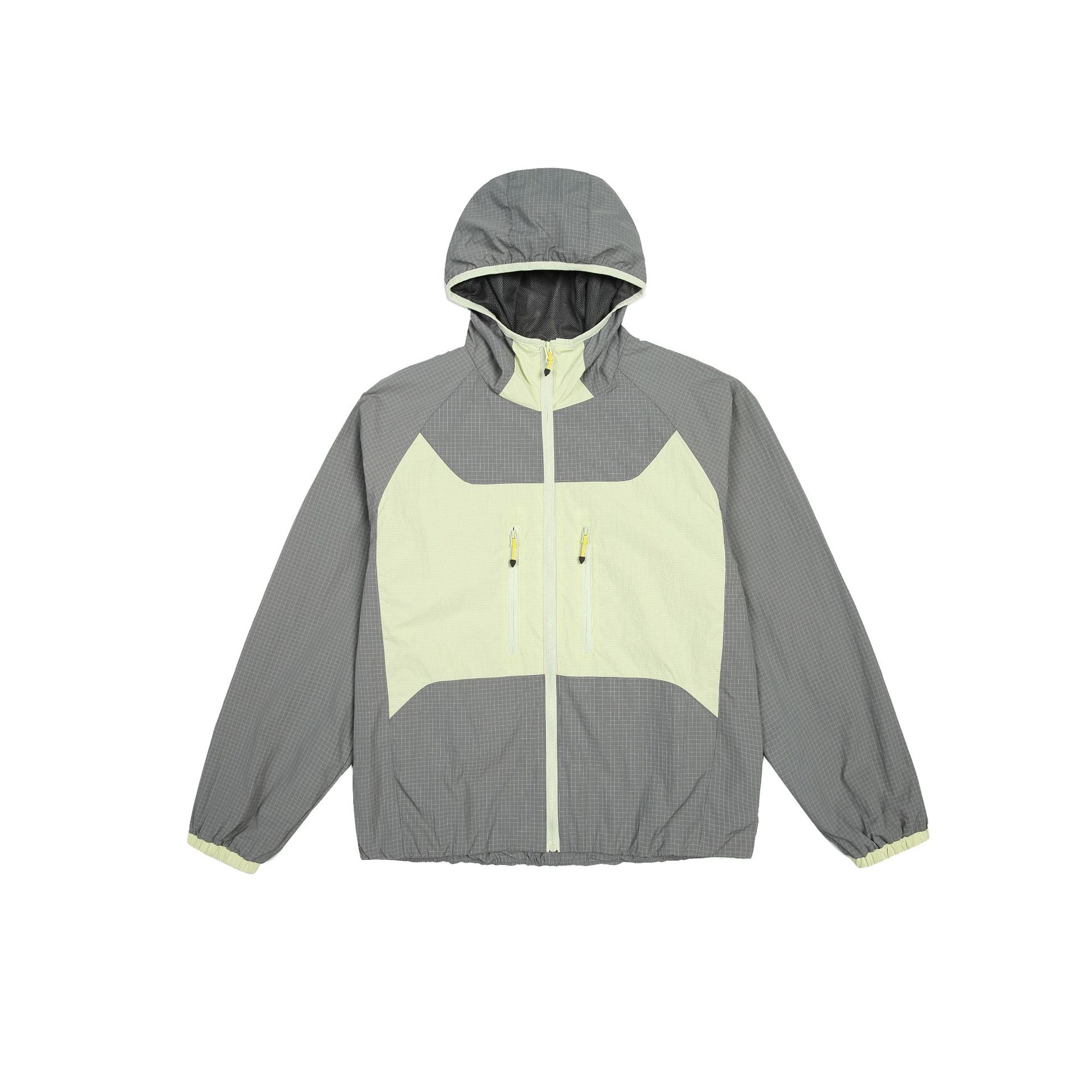 Unisex Light Hooded Windbreaker with Ripstop Material, Colourblock Inserts and Front Pockets Chichicherry