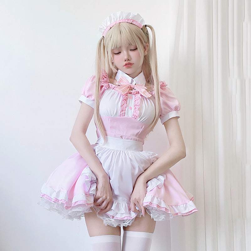 Women’s Maid Dress with Ruffle Details and Bow Chichicherry