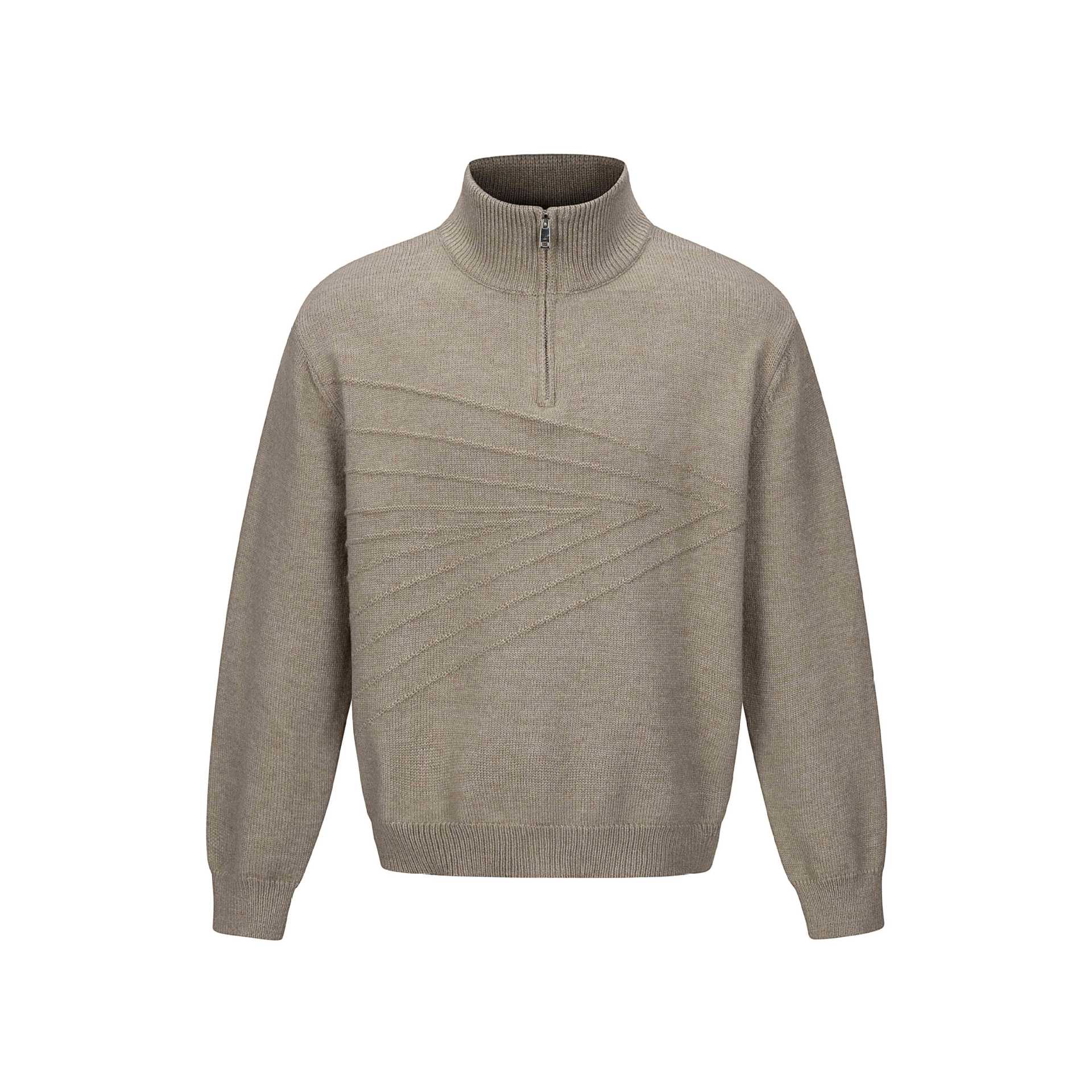 Men's Half-Zip Knit Pullover with Ribbed Collar Chichicherry