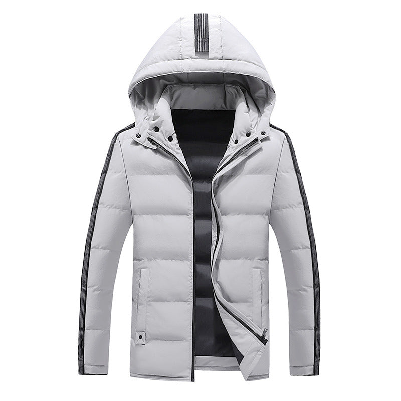 Men's quilted thermal hooded jacket in urban sports style with contrast sleeves Chichicherry
