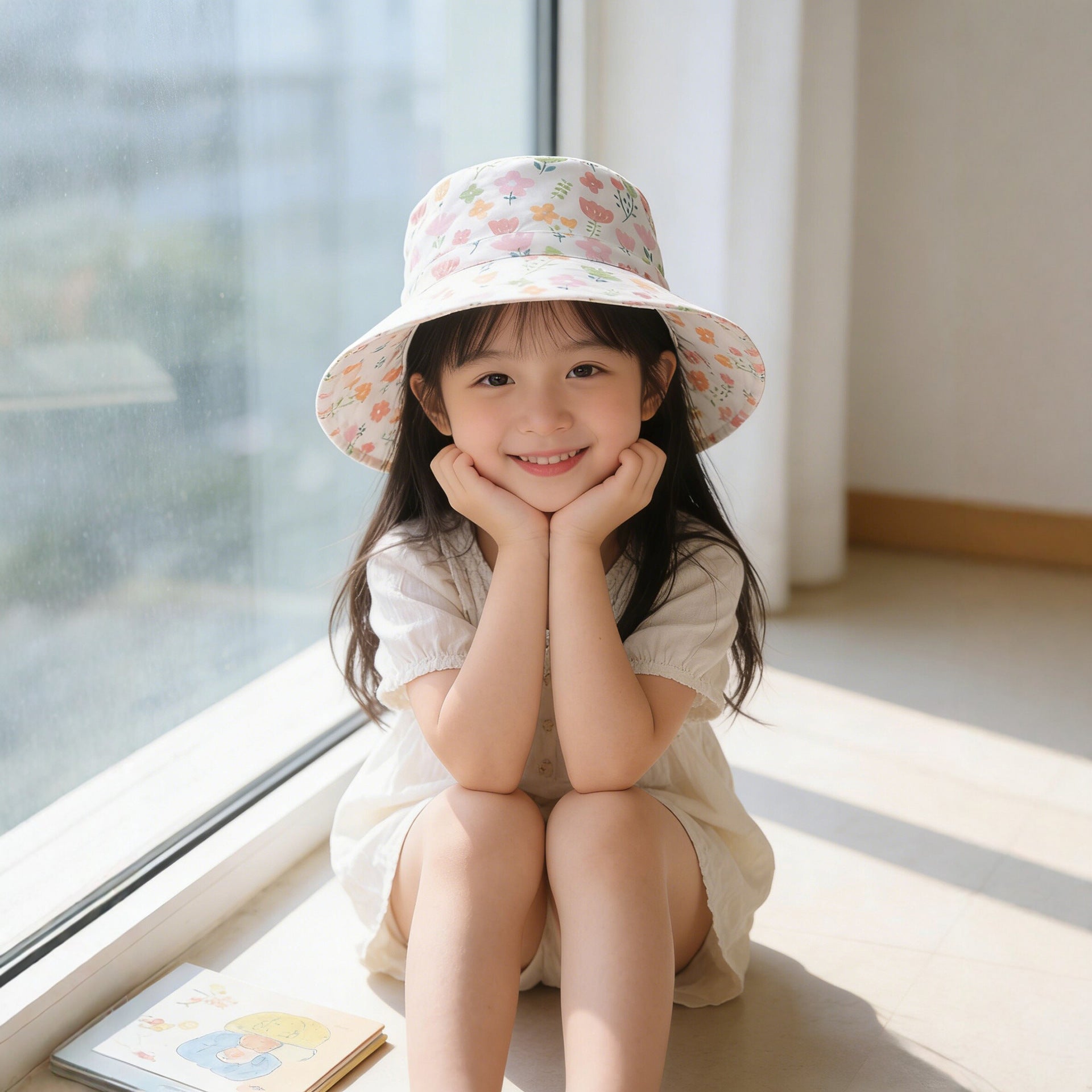 Unisex Children's Sun Hat with high UV protection adjustable chin strap and breathable cotton quality Chichicherry
