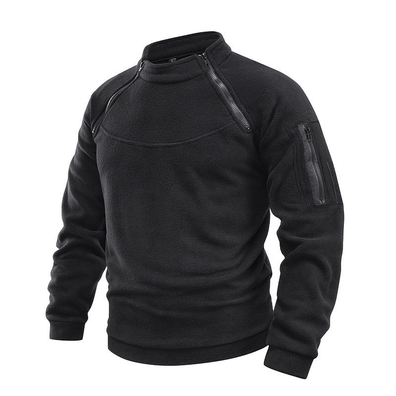 Men's thermal functional pullover in tactical style with arm zipper pocket Chichicherry
