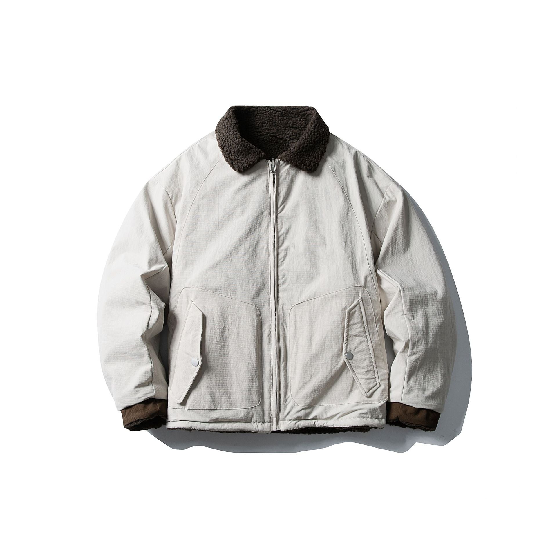 Men's short-cut insulated blouson with sherpa collar and flap pockets Chichicherry