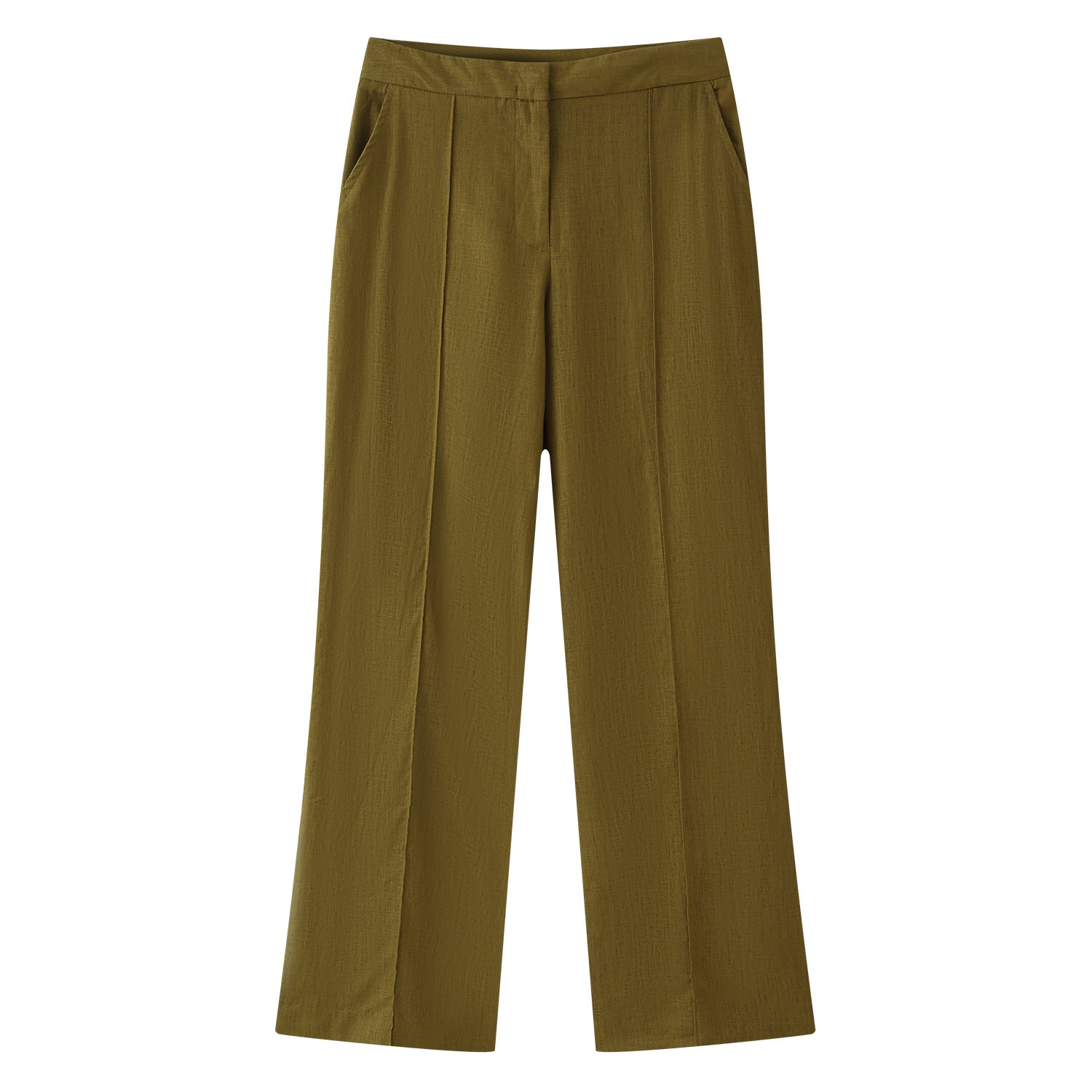 Women High-waisted wide fabric trousers with pleats and side pockets Chichicherry
