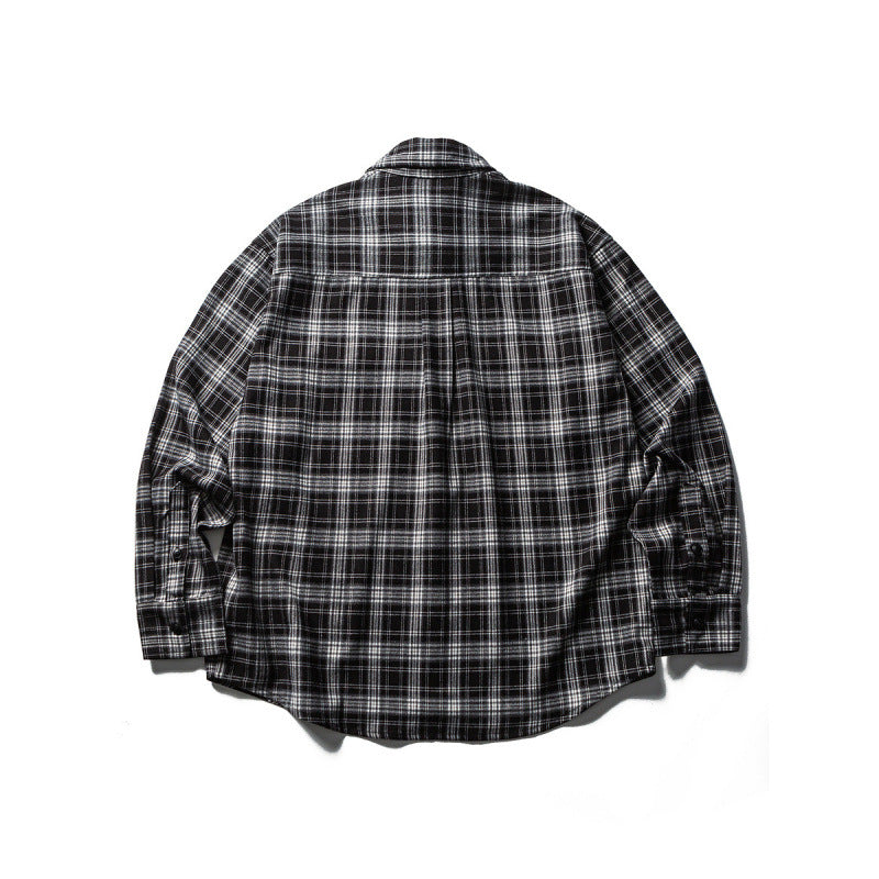 Men's Boxy Check Work Shirt made of soft flannel with double breast pockets Chichicherry